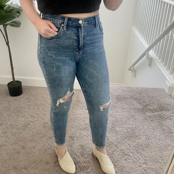 Truly Skinny Distressed Hipster Hippie Artsy Boho Bohemian Ripped Modern Jeans - Picture 1 of 6